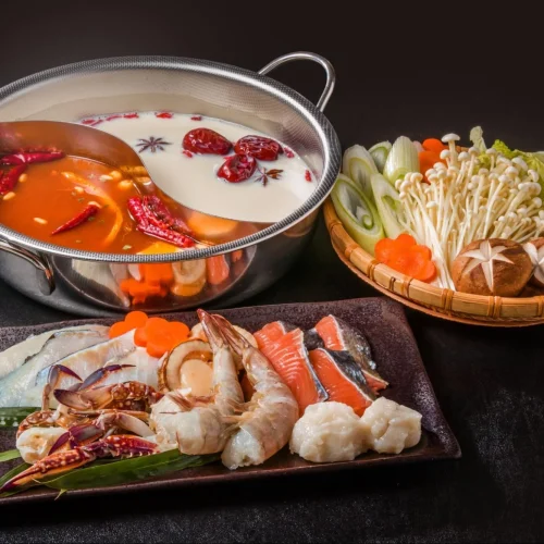 Gather around and enjoy a hearty steamboat meal with family and friends.